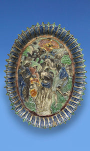 Early 17th Century School of Palissy Glazed Earthenware Dish c.1620 Depicting The Baptism of Christ.