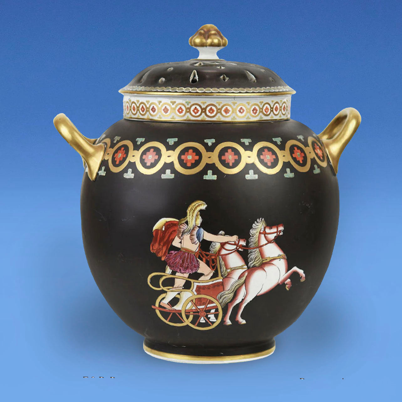 F&R Pratt & Company Glazed Earthenware Neo Classical Potpourri c.1860. Very rare