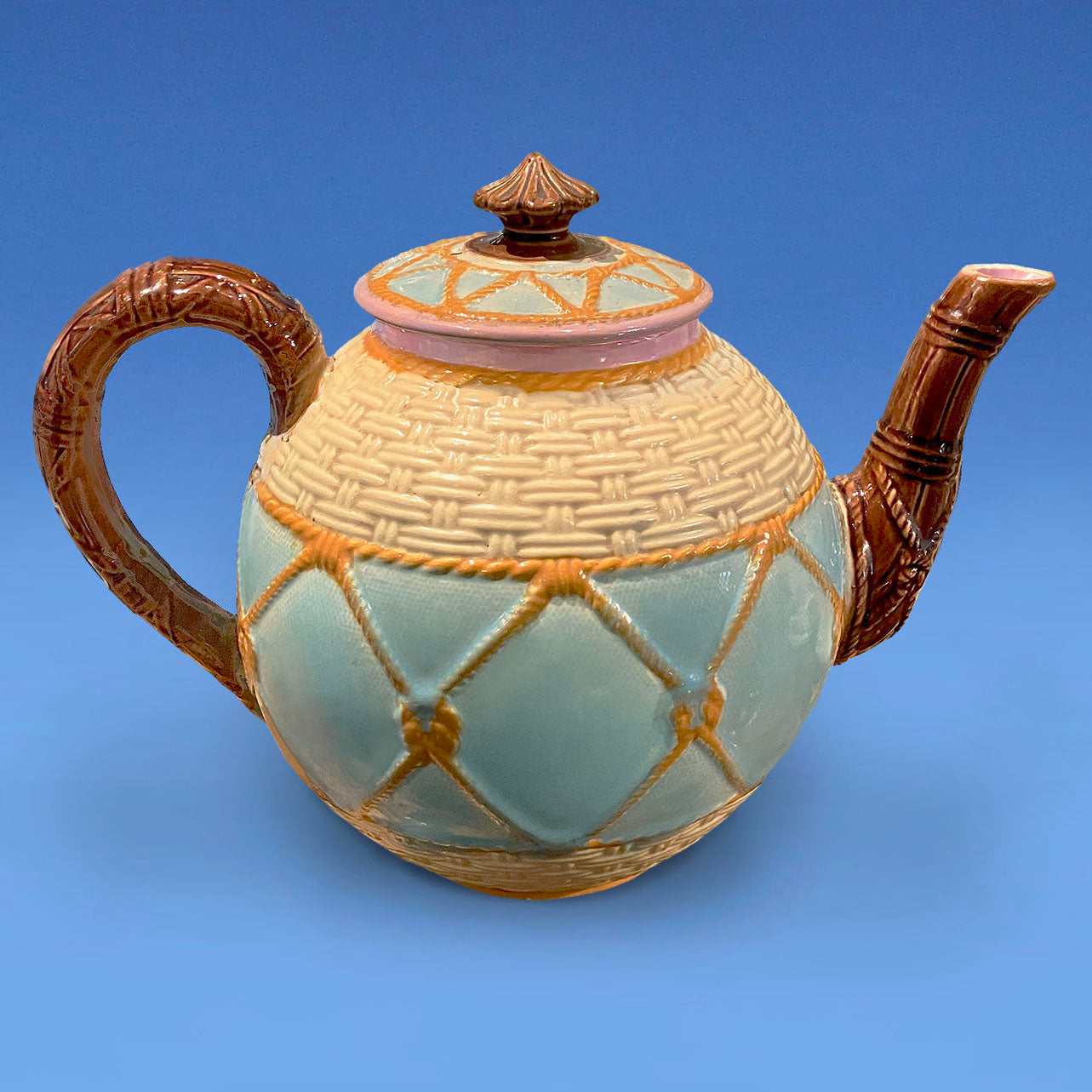 Rare Brownfield Majolica Teapot c.1875