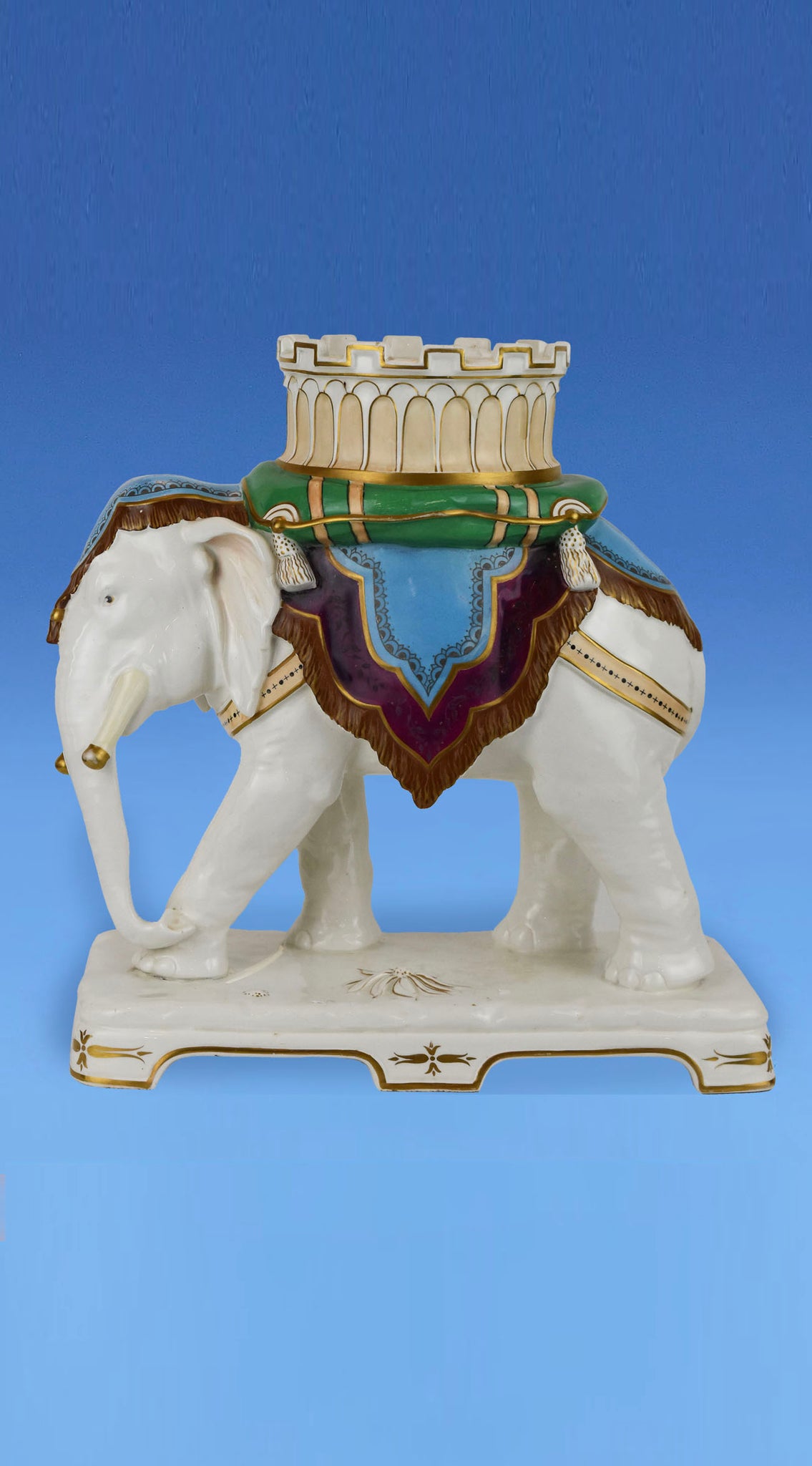 Rare William Brownfield and Sons Ceremonial Elephant Plant Holder c.1870