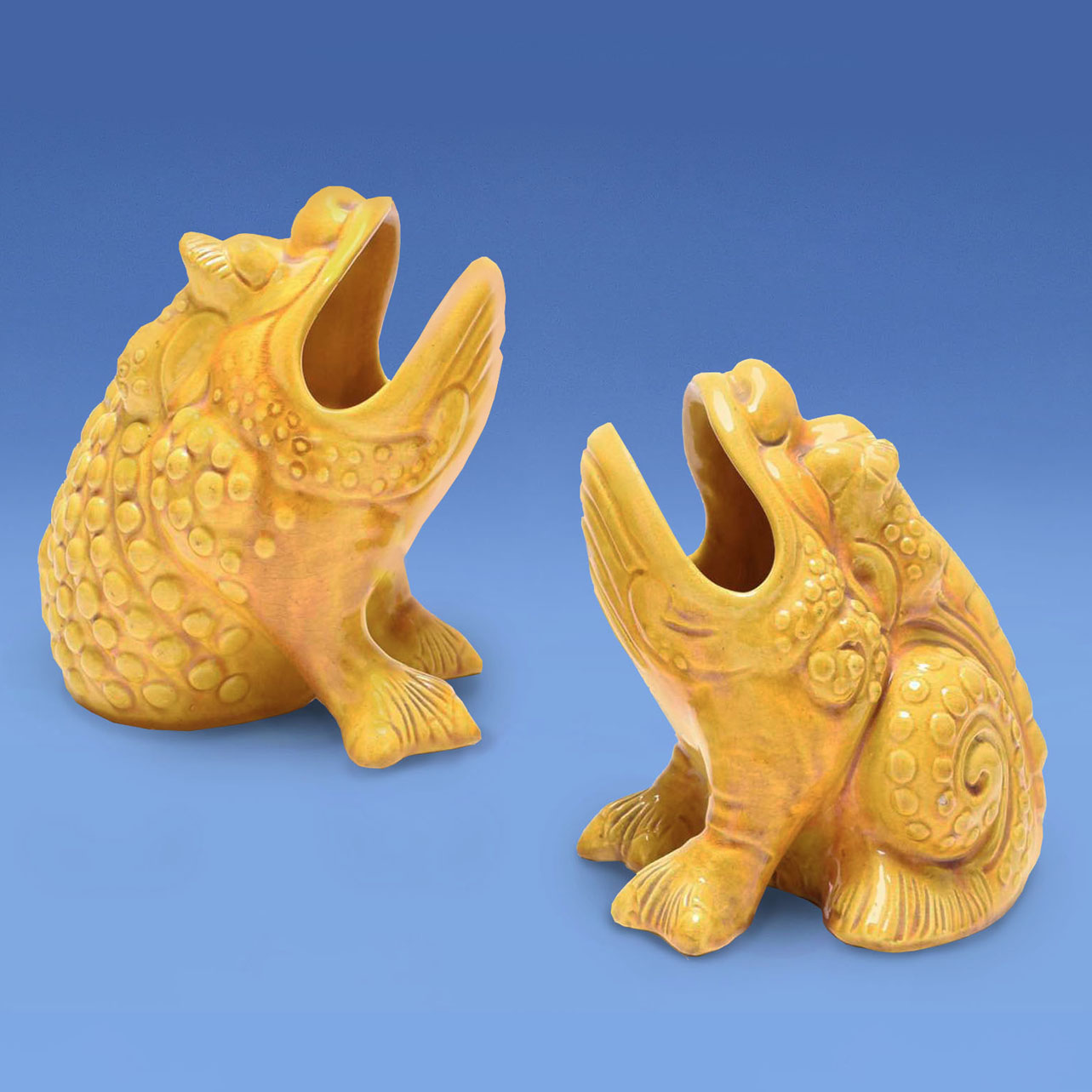 Pair of Burmantoft Art Pottery Spoon Warmers c.1880