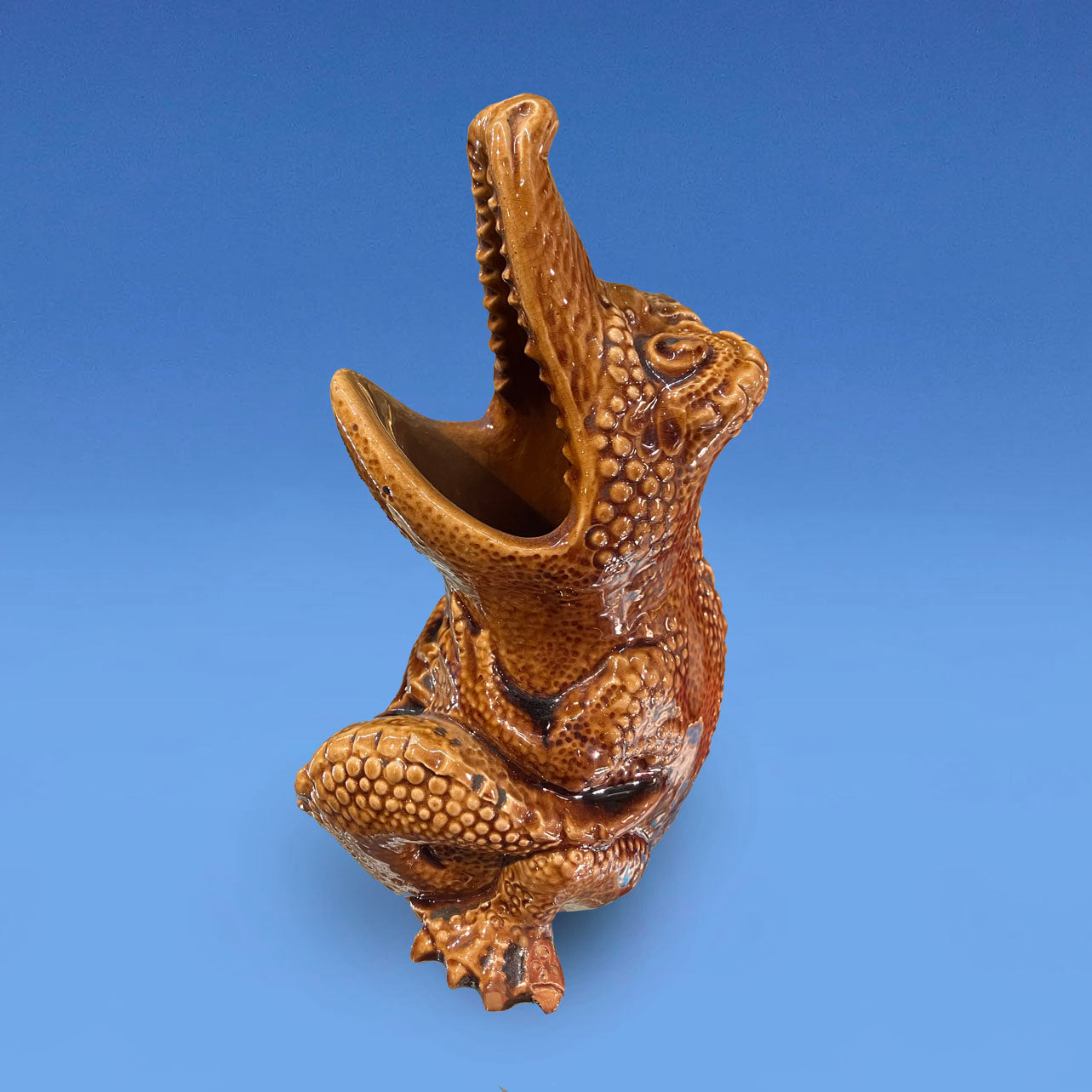 Rare Burmantofts  Whimsical Spoon Warmer c.1880