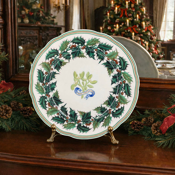 Rare Early Victorian Copeland Porcelain Christmas Plate c.1849