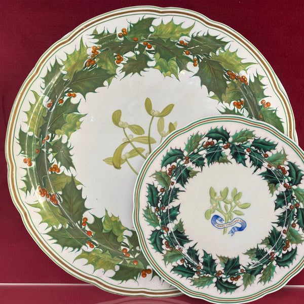 Large Copeland Glazed Earthenware Christmas Pudding Serving Platter c.1860
