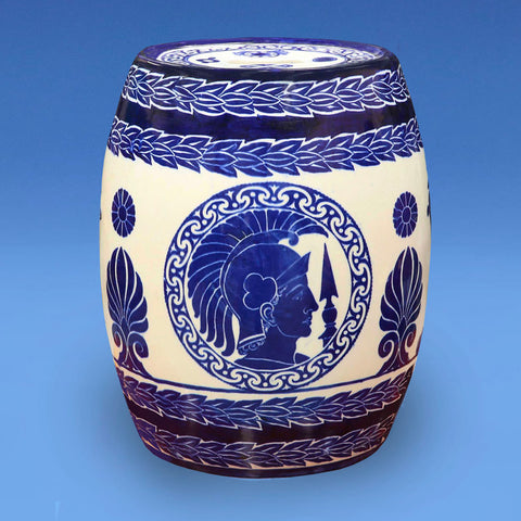 Rare Neoclassical Glazed Earthenware Garden Seat c.1860 Probably Copeland Spode