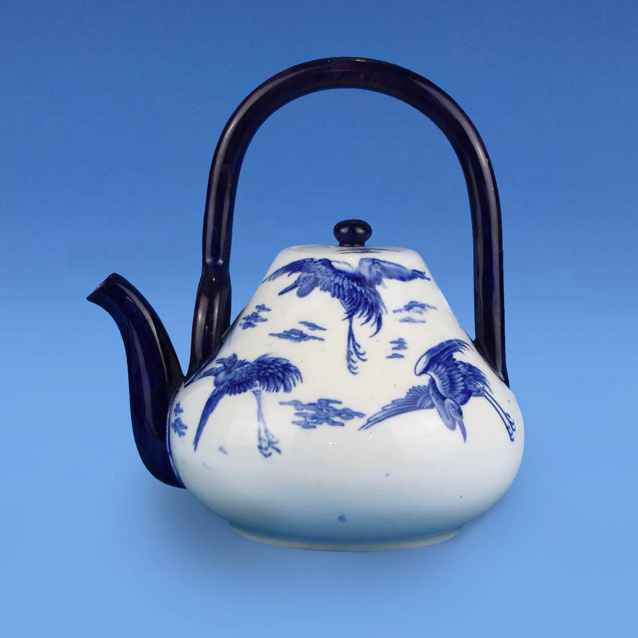 Mintons Aesthetic Movement 'Stork' Pattern Teapot c.1873 Designed by Christopher Dresser