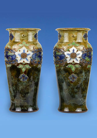 Pair of Doulton Lambeth Vases c.1890
