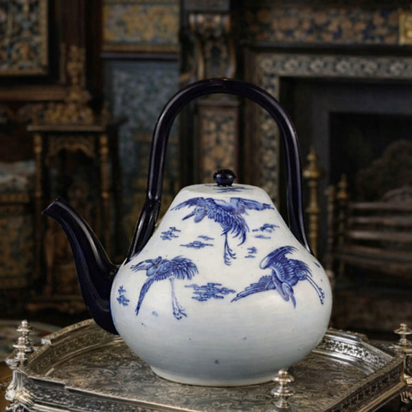 Mintons Aesthetic Movement 'Stork' Pattern Teapot c.1873 Designed by Christopher Dresser