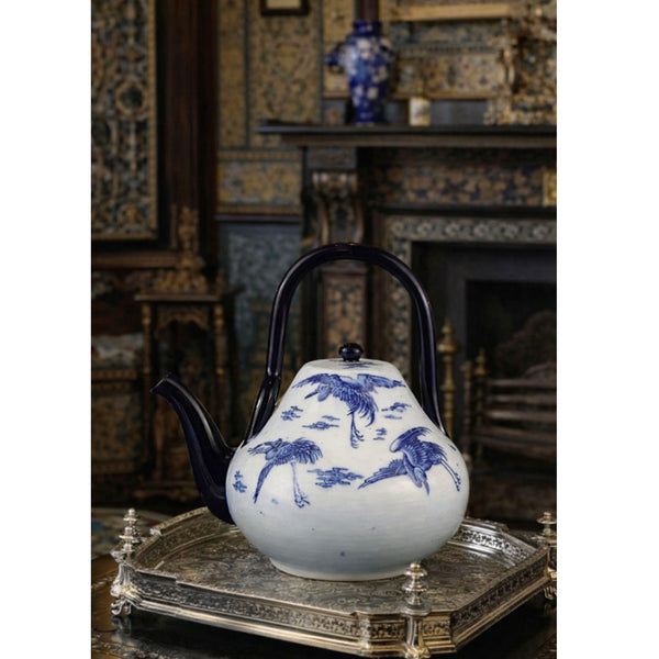 Mintons Aesthetic Movement 'Stork' Pattern Teapot c.1873 Designed by Christopher Dresser
