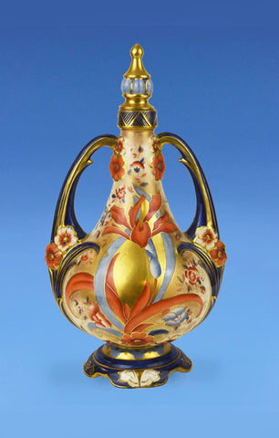 Wileman & Co. Foley Faience 'Imari' Glazed Earthenware Vase & Cover c,1890