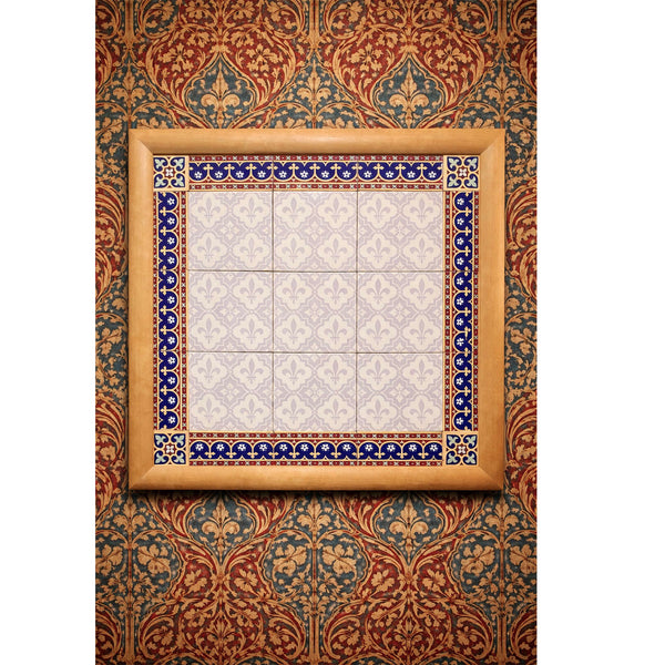 Minton Framed Panel of Tiles c.1860 designed by A.W.N. Pugin