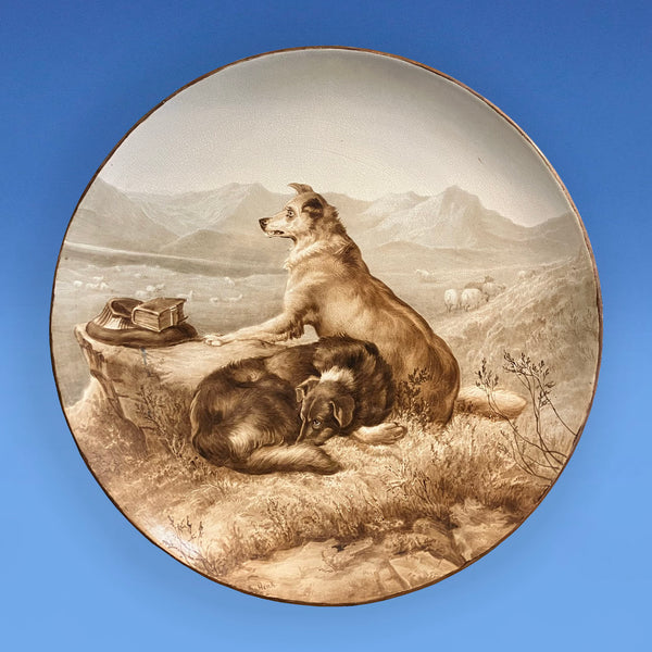 Minton Hand Painted Charger c.1865 'A Highland Scene' Painted by John Henk after Sir Edwin Landseer