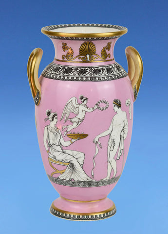 Samuel Alcock Porcelain Neo Classical Vase c.1857, Depicting The Nuptials of Paris and Helen