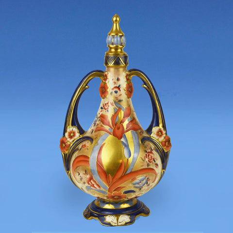 Wileman & Co. Foley Faience 'Imari' Glazed Earthenware Vase & Cover c,1890