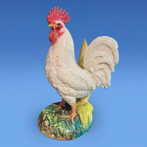 Delphin Massier Majolica Rooster Vase c.1880
