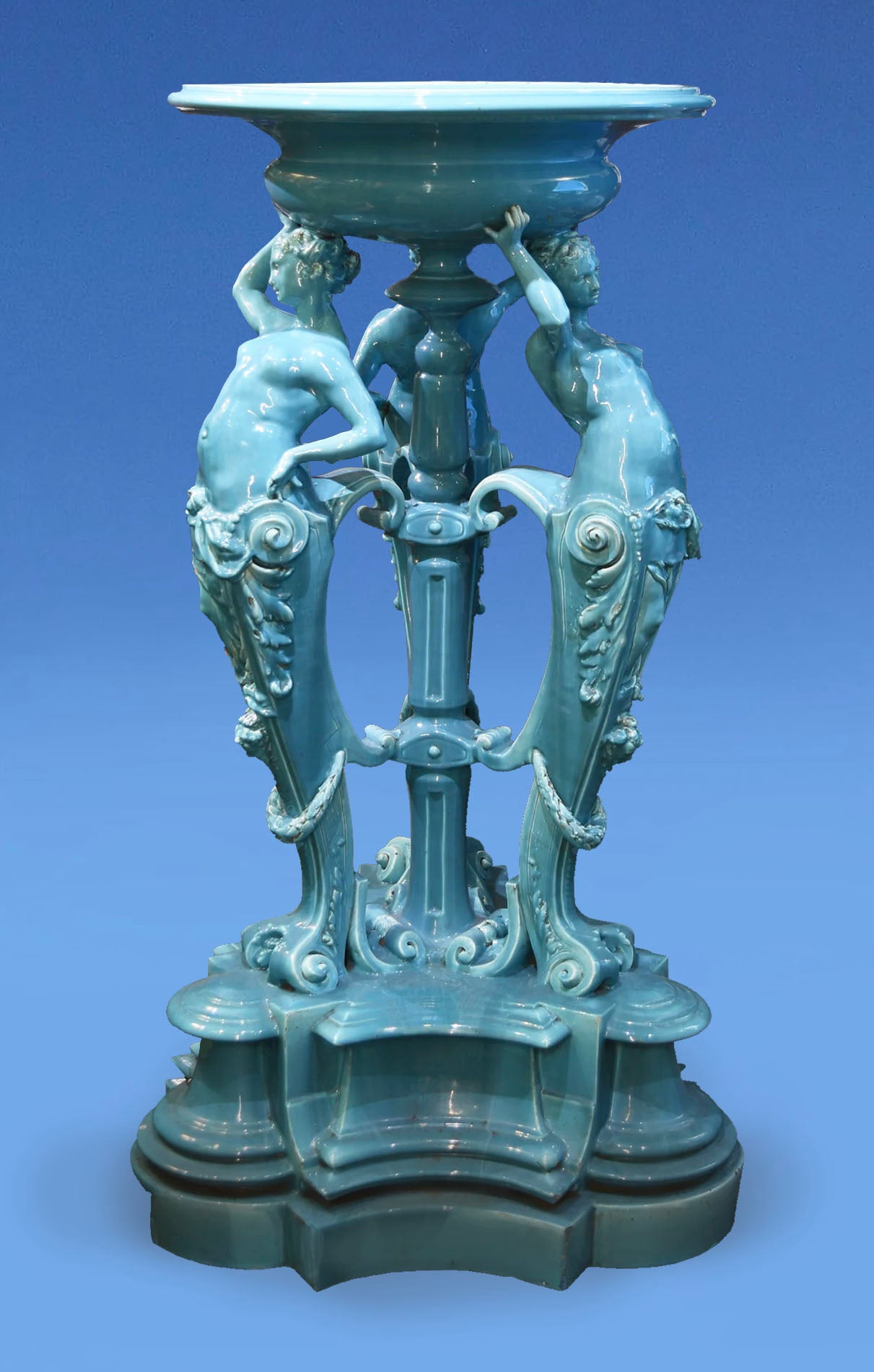 Monumental Jerome Massier Majolica Glazed Jardiniere c.1880