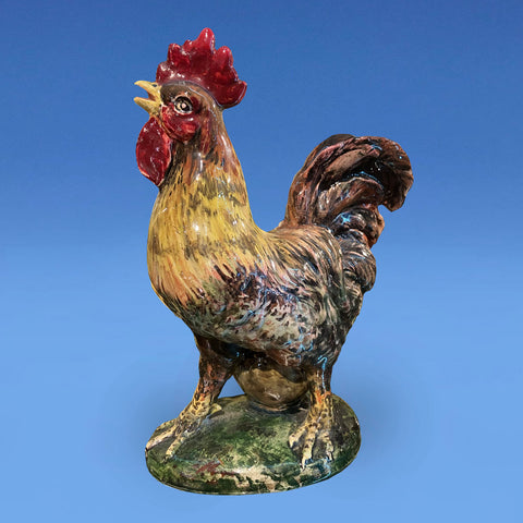 Clement Massier Majolica model of a Rooster c.1880