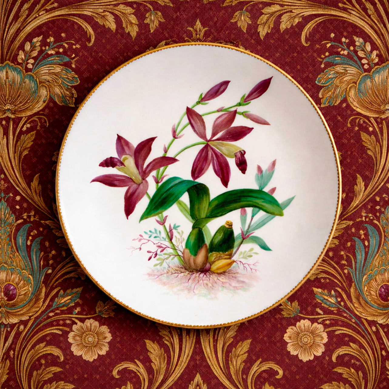 mint_orchid_plate_wall_paper_1