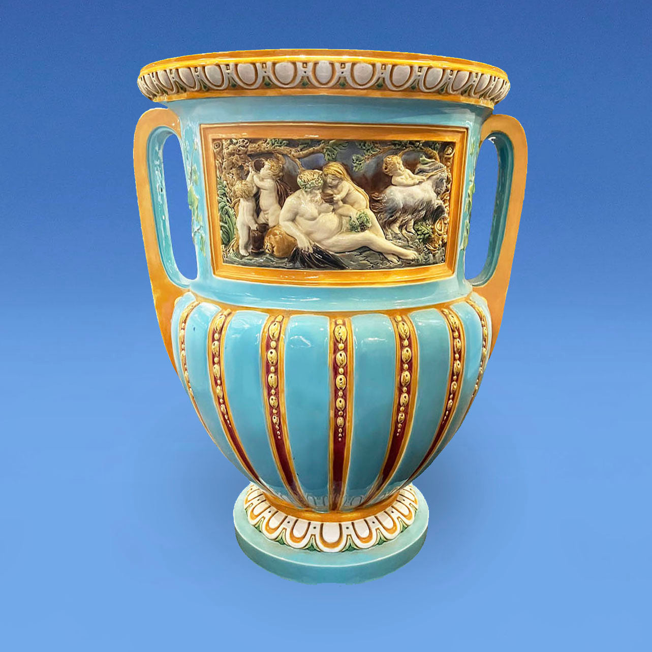 Large Minton Majolica Renaissance Revival Jardiniere c.1870
