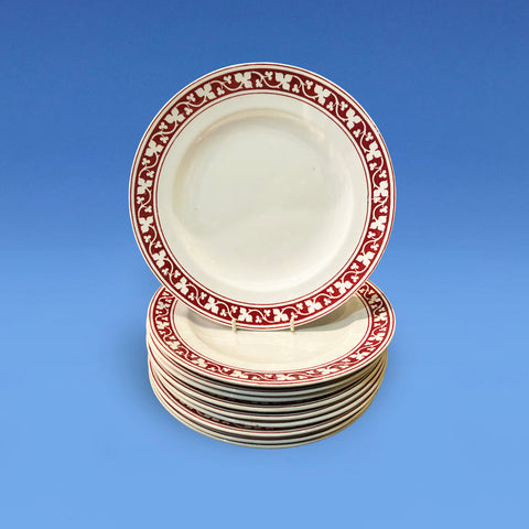 10 Minton Glazed Earthenware Dinner Plates c.1848 designed by AWN Pugin