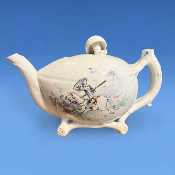 Rare Minton ' Don Quixote' Teapot c.1875 Hand painted by Eduoard Rischgitz
