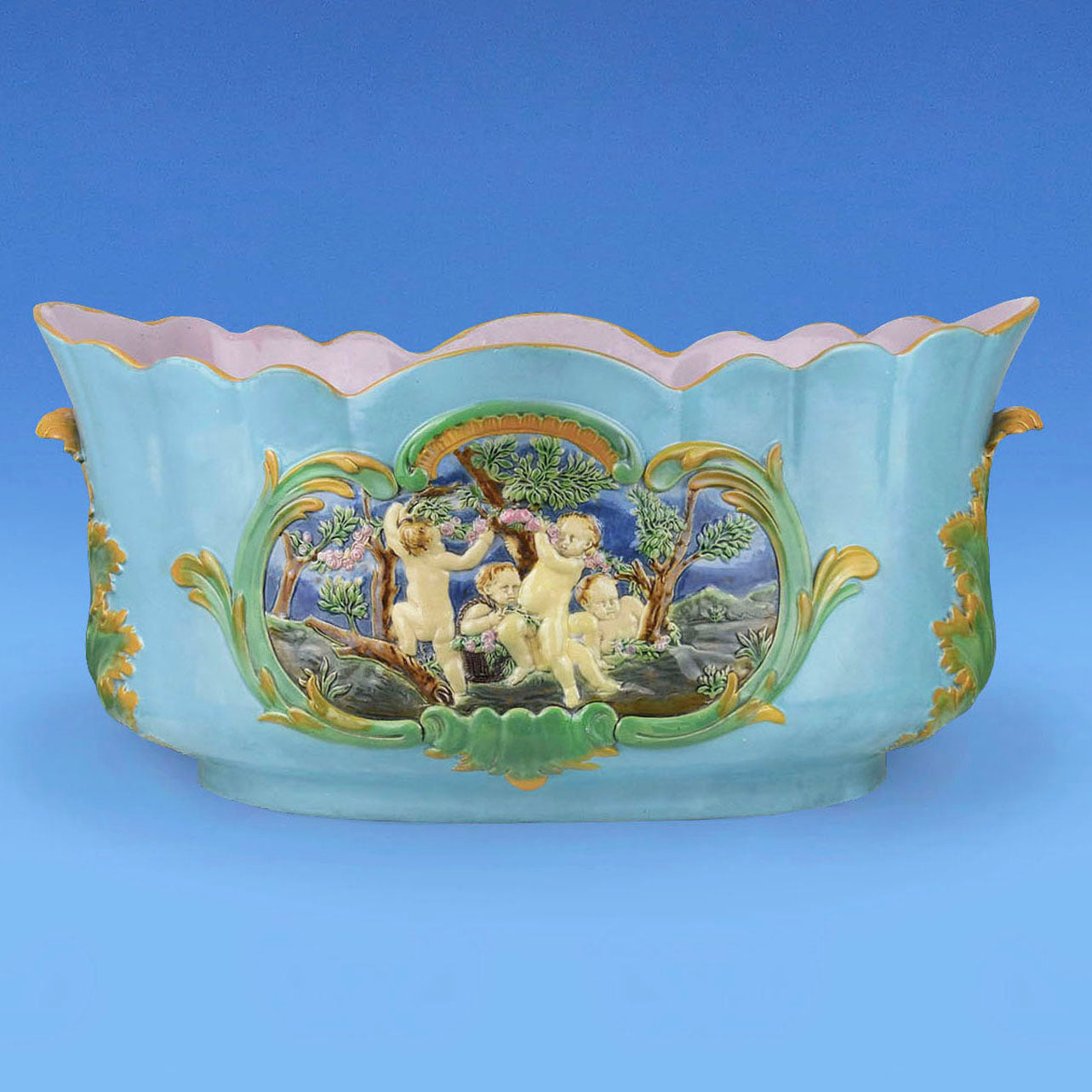 Large Minton Majolica 'Rococo' Jardiniere c.1870