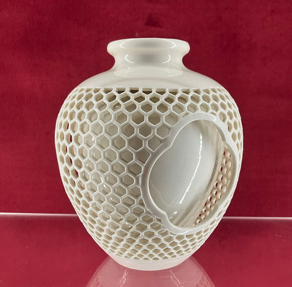 Royal Worcester Blanc de Chine Double Walled Vase c.1890