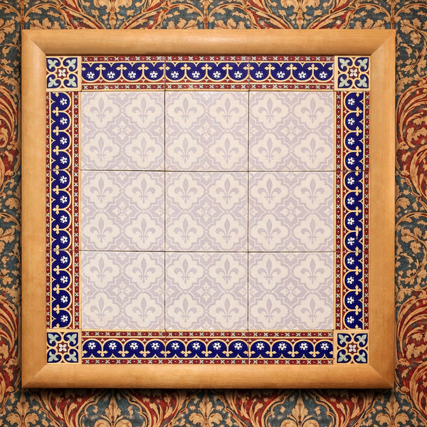 Minton Framed Panel of Tiles c.1860 designed by A.W.N. Pugin