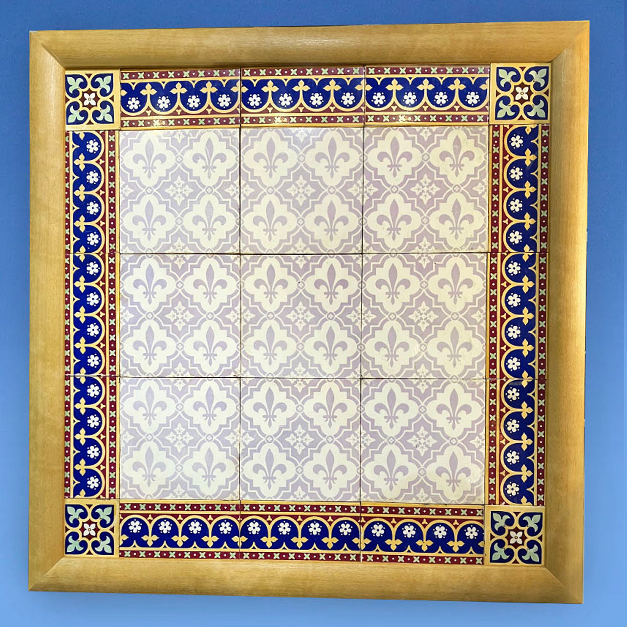 Minton Framed Panel of Tiles c.1860 designed by A.W.N. Pugin