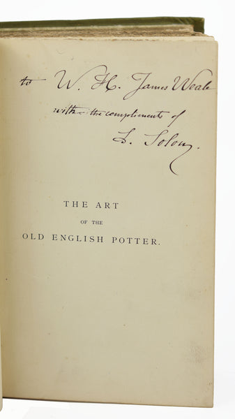 'The Art of The Old English Potter' signed by the author L. M. Solon c.1865
