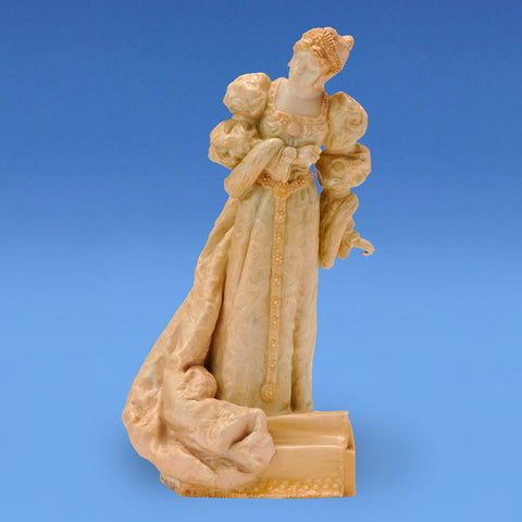 Rare Doulton Vellum Porcelain Figure of Ellen Terry c.1919 designed by Charles Noke