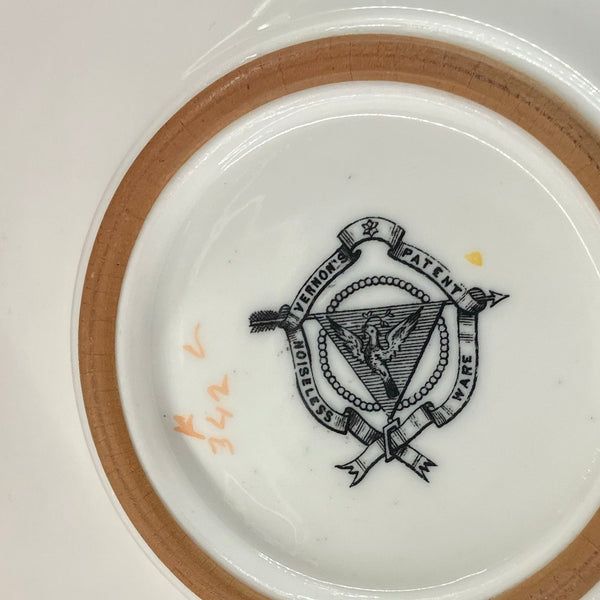 Rare Vernons Patent Noiseless Ware Porcelain Aesthetic Movement Cup & Saucer c.1880