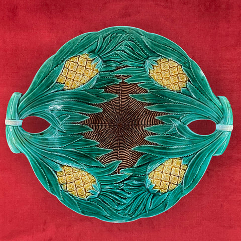 Wardle & Co. Majolica Pineapple Pattern Comport c.1880