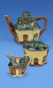Rare Thomas Forestor Majolica Cottage Tea Set c.1880