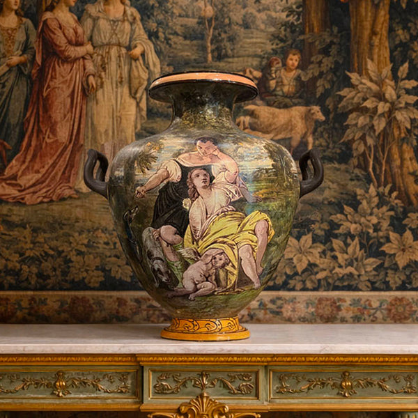 Rare, Large Wedgwood Vase c.1865 Painted by Emille Lessore