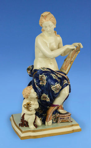 Rare Royal Worcester Majolica Renaissance Revival Figural Group c.1875
