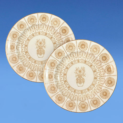 Pair of Royal Worcester Porcelain Aesthetic Movement Plates c.1890 manufactured for Oitzman & Co.