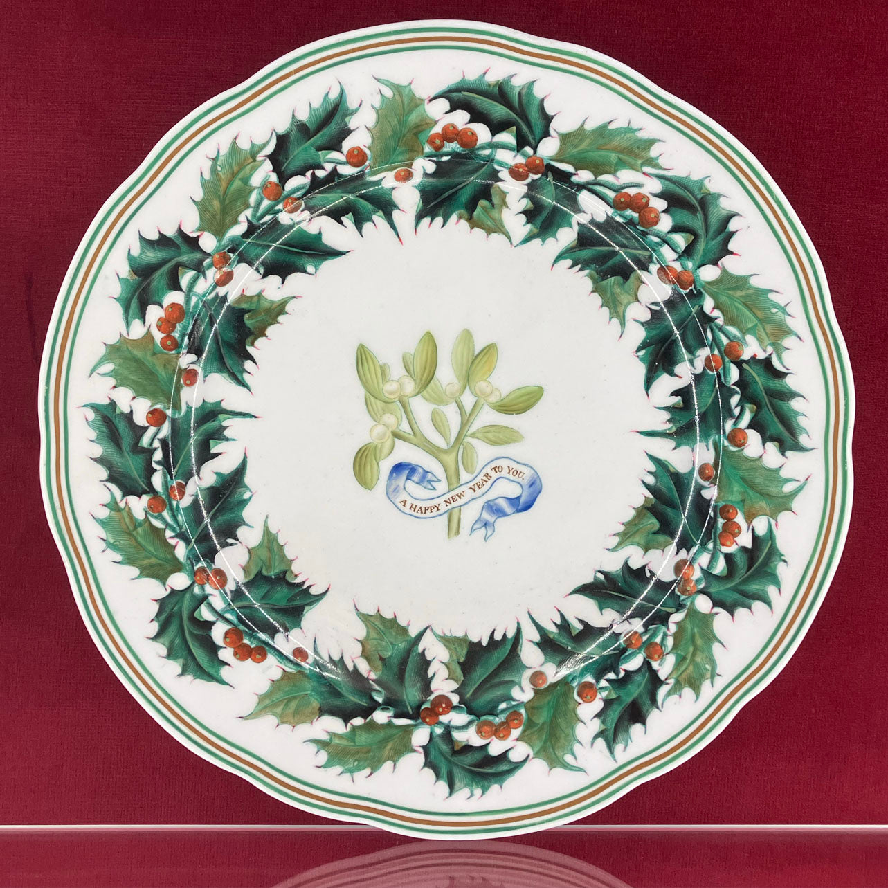 Rare Early Victorian Copeland Porcelain Plate New Year c.1849