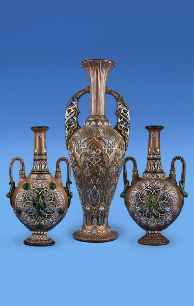 Rare Jean-Claude Ziegler Salt Glazed Stoneware Alhambra Vase c.1840