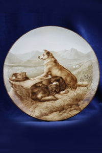 Minton Hand Painted Charger c.1865 'A Highland Scene' Painted by John Henk after Sir Edwin Landseer