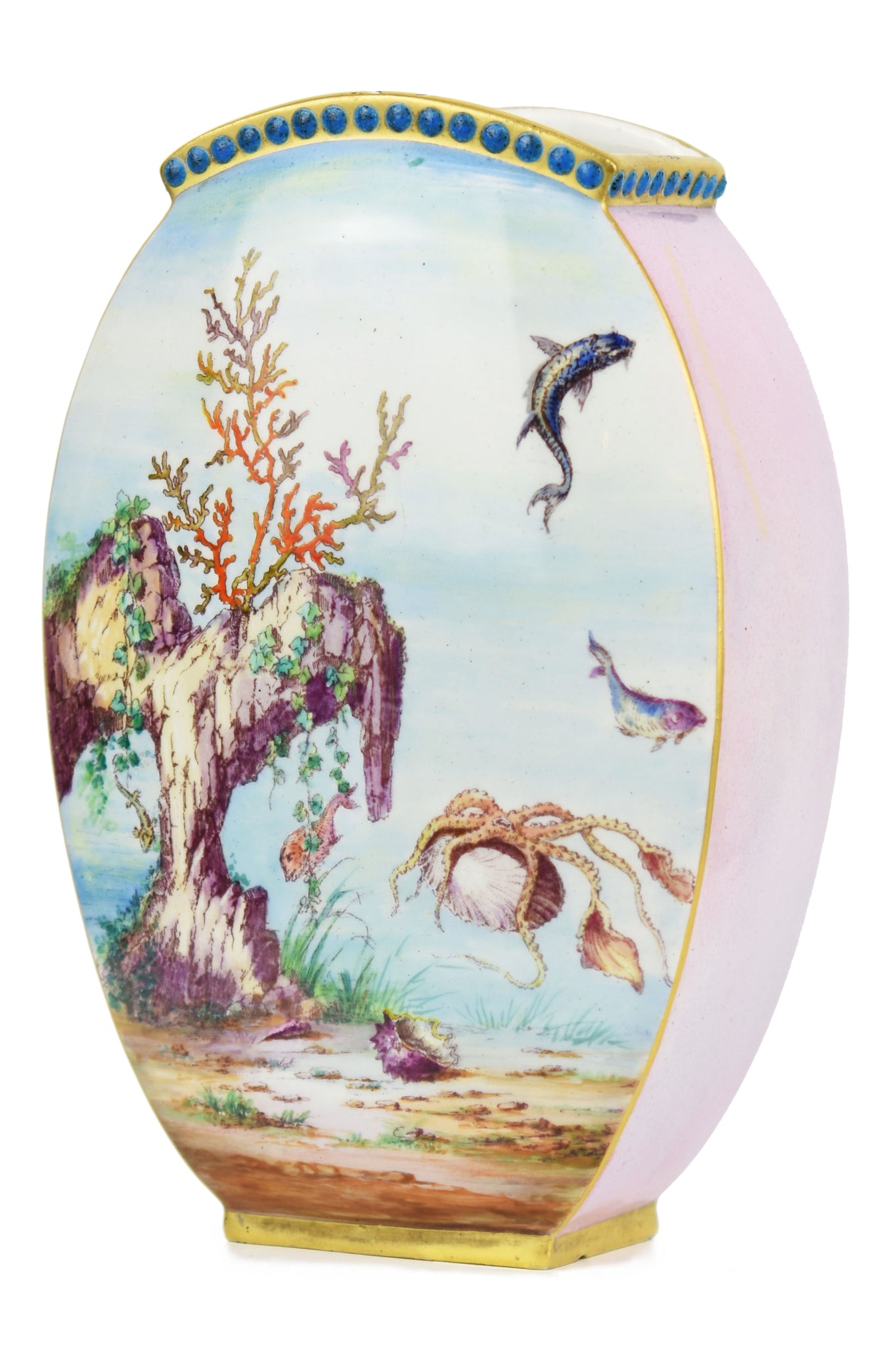 Limoge Porcelain Japanese Style Vase depicting Under Water Scenes c.1880