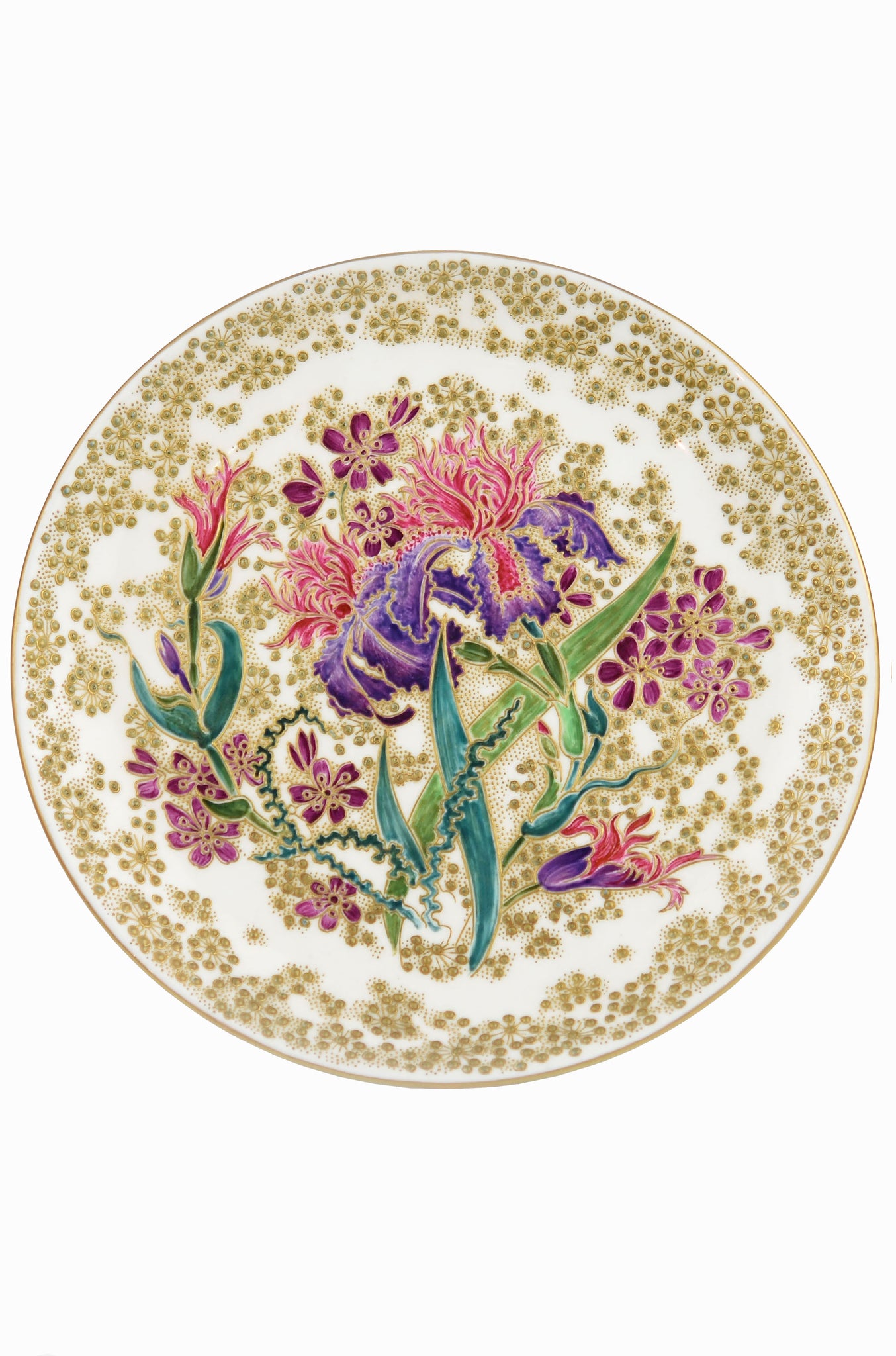 J. Callowhill & Co. Worcester, Porcelain Aesthetic Movement cabinet Plate c.1882