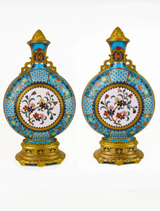 Pair of Minton Porcelain Aesthetic Movement Vases & Covers c.1875